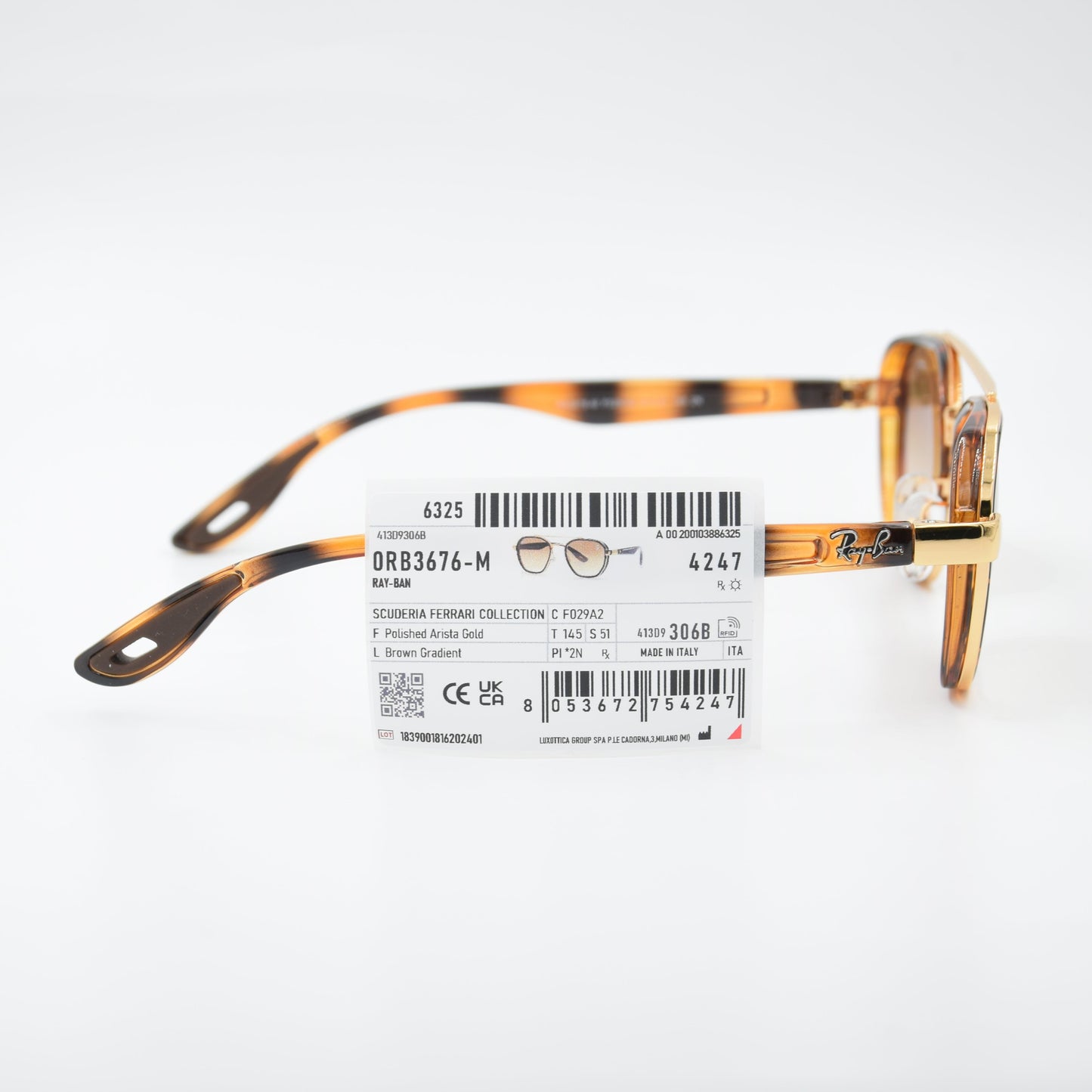 SOLAIRE :RAY-BAN RB3676-M FERRARI F029/A2