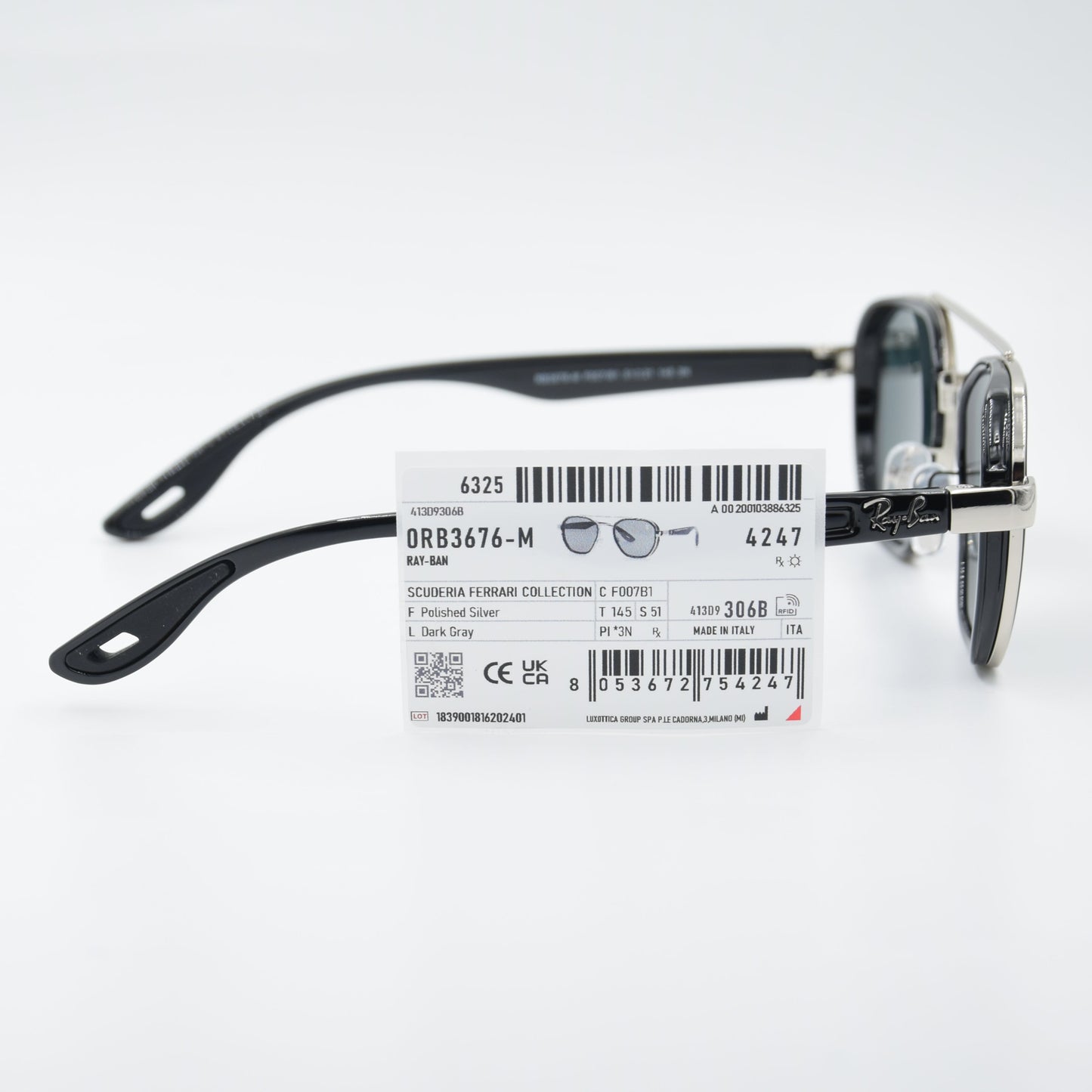 SOLAIRE :RAY-BAN RB3676-M FERRARI F007/B1