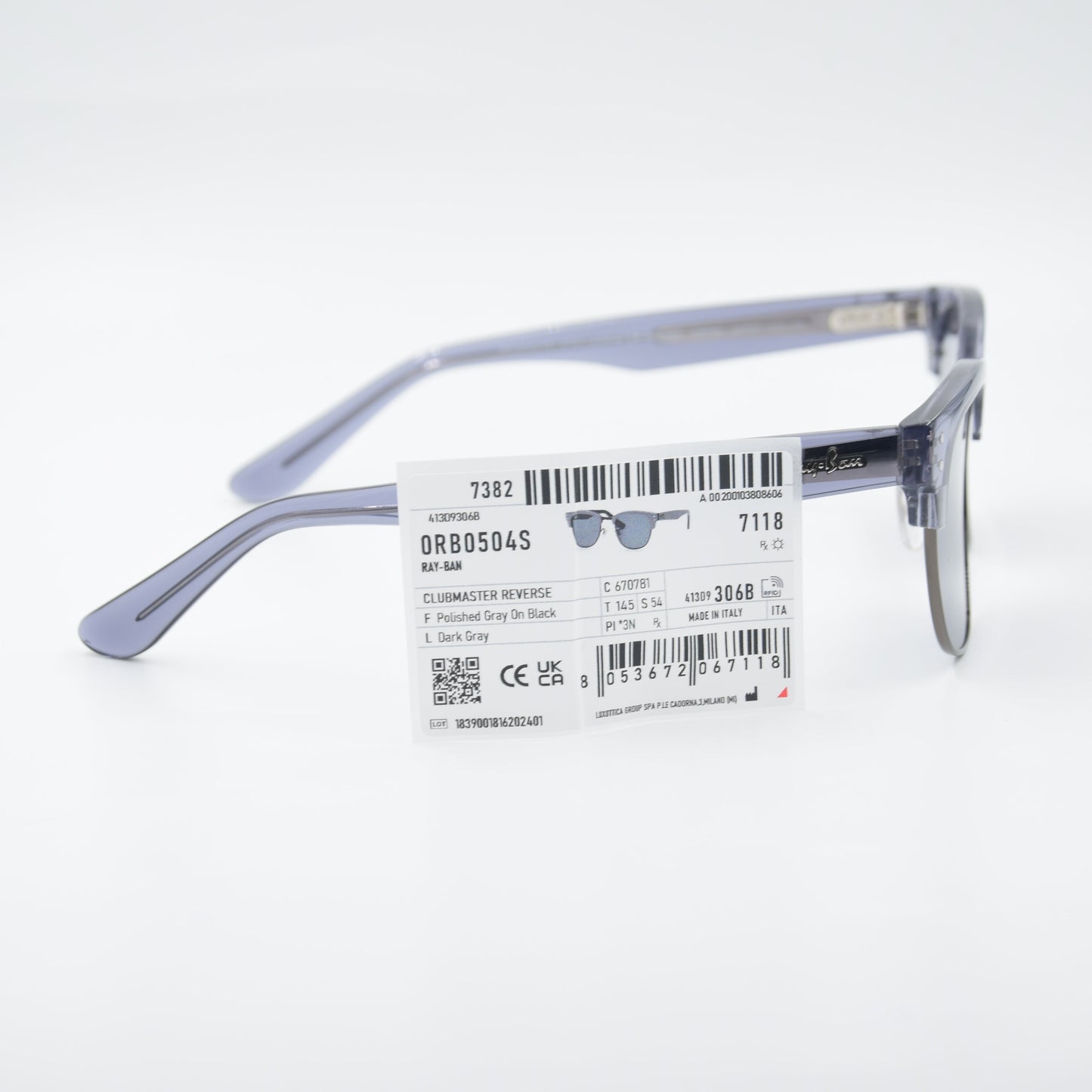 SOLAIRE :RAY-BAN RB0504S CLUBMASTER REVERSE 6707/81