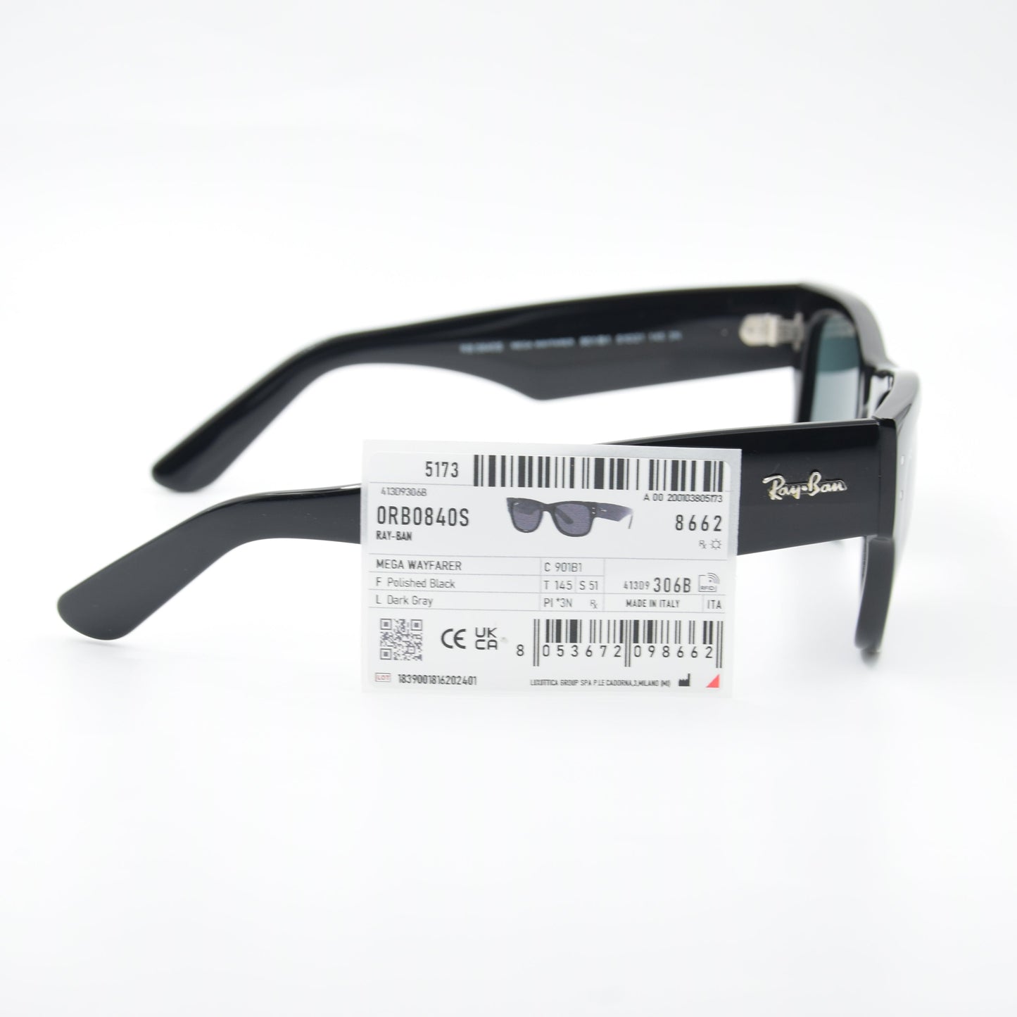 SOLAIRE :RAY-BAN RB0840S MEGA WAYFAER 901/B1