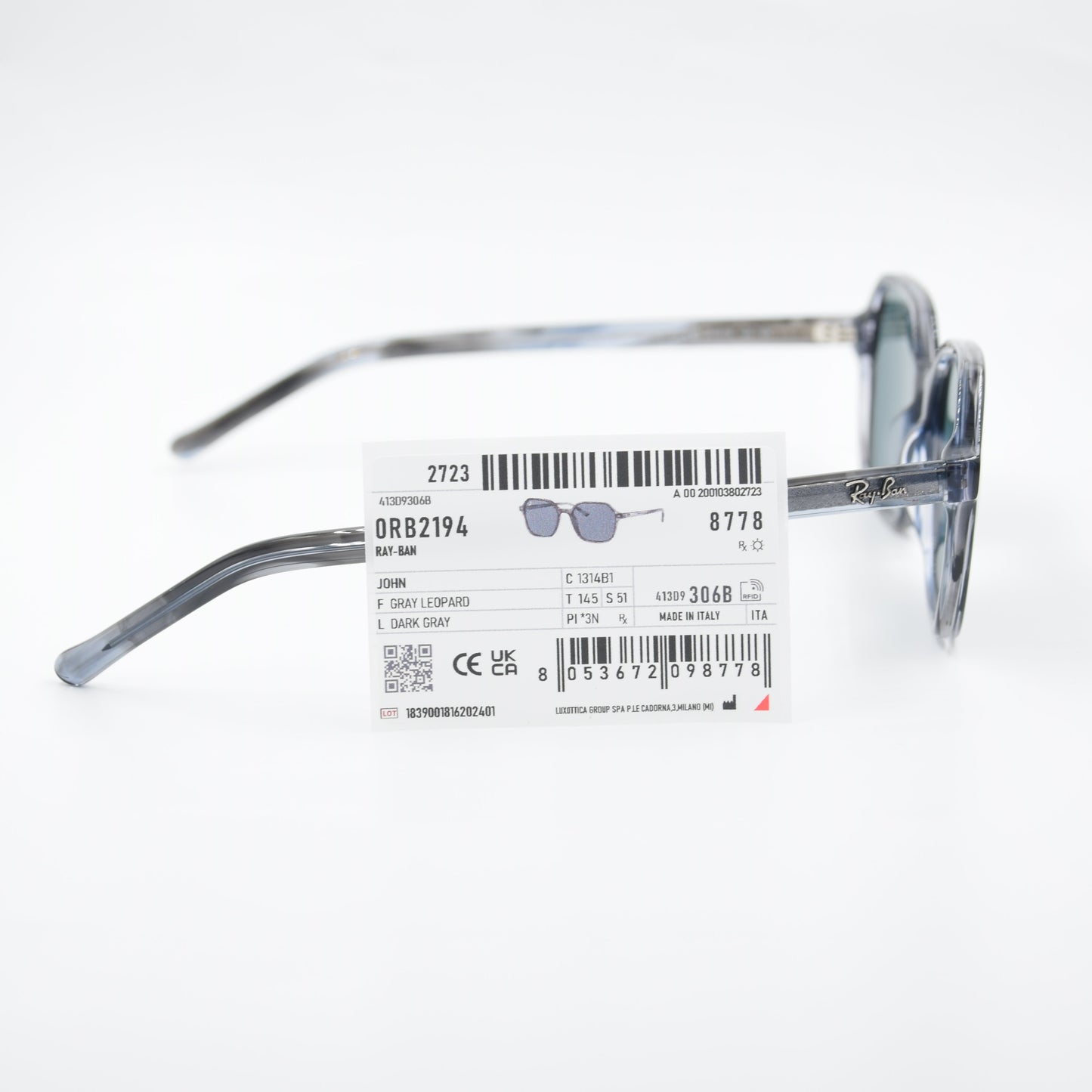 SOLAIRE :RAY-BAN RB2194 JOHN 1314/B1